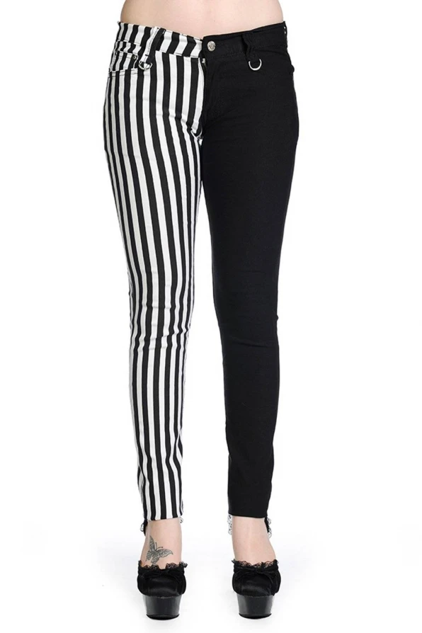 Banned Pants Lady Striped Legs White - Abaddon Mystic Store