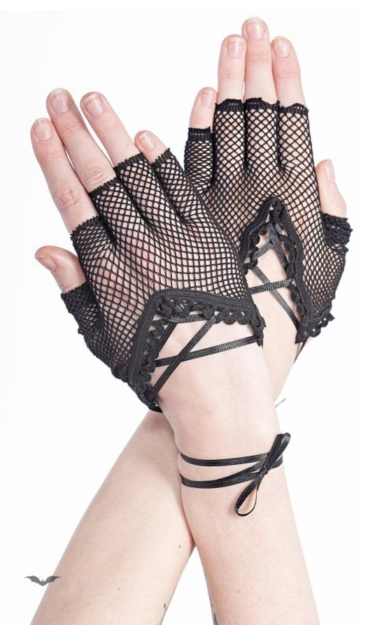 Queen of Darkness Handschuhe Lacing Net