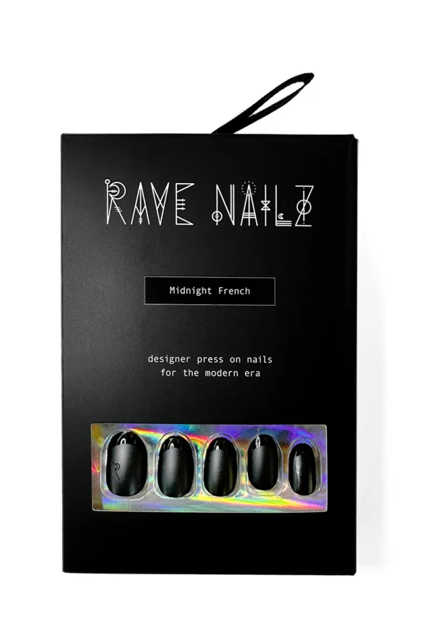 Rave Nailz artificial nails Midnight French