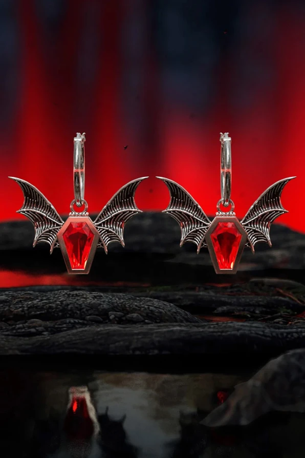 Avelina De Moray earrings Black Friday Coffin Red