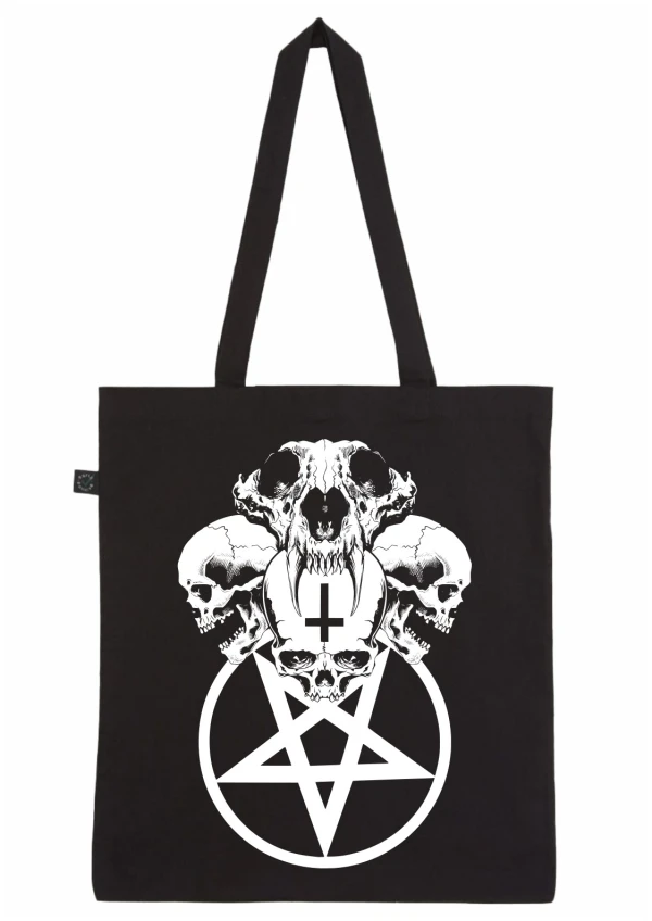 Easure Stoffbeutel Skull Pentagram