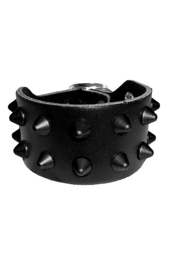 Studs Bracelet Spike Studs 2 Rows Black