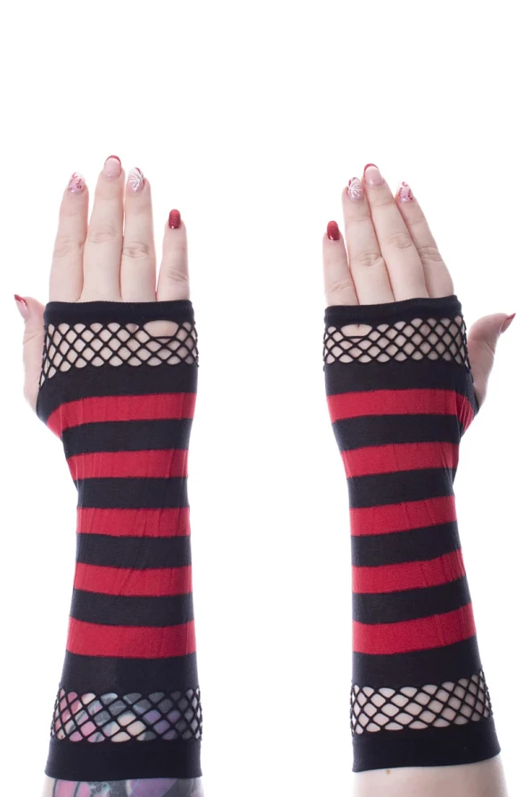 Poizen Industries Arm Warmers Striped Red