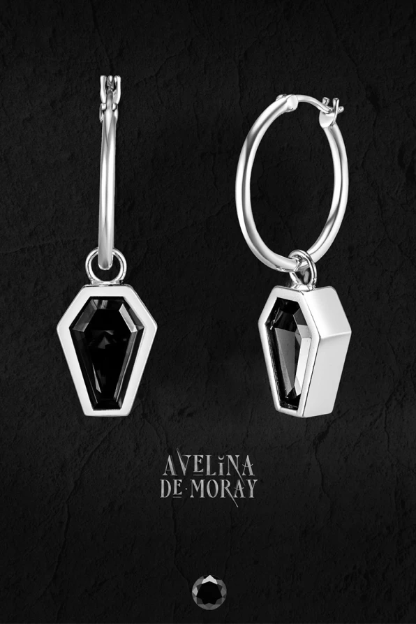 Avelina De Moray Earrings Selene Coffin Black