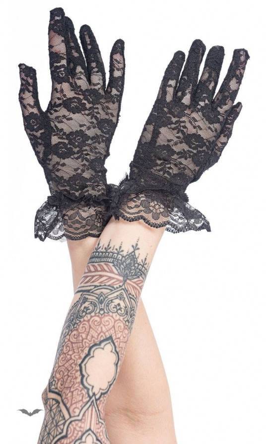 Queen of Darkness Gloves Flower Lace