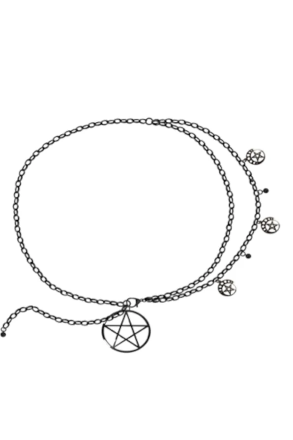 Banned Belt Pentagram Double Chain