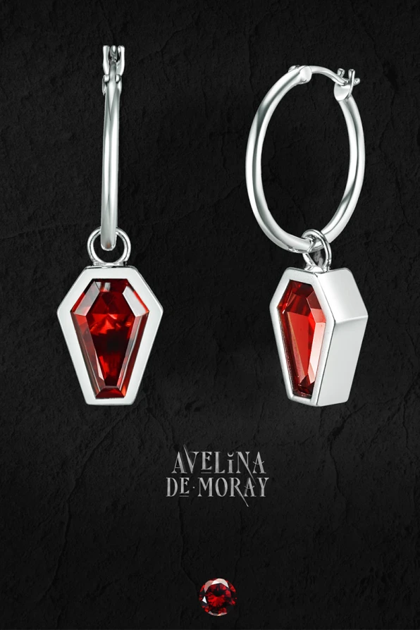 Avelina De Moray Earrings Selene Coffin Red