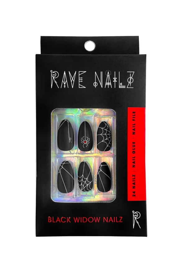 Rave Nailz artificial nails Black Widow