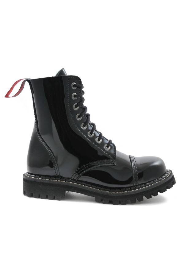 Angry Itch 8 Hole Boots Black Lacquer