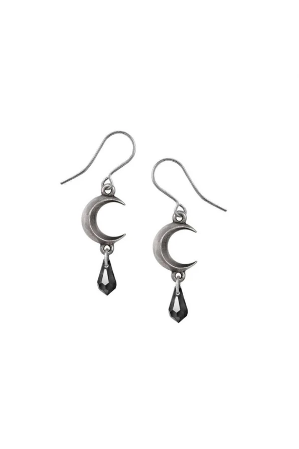 Alchemy England Earrings Tears Of The Moon Black