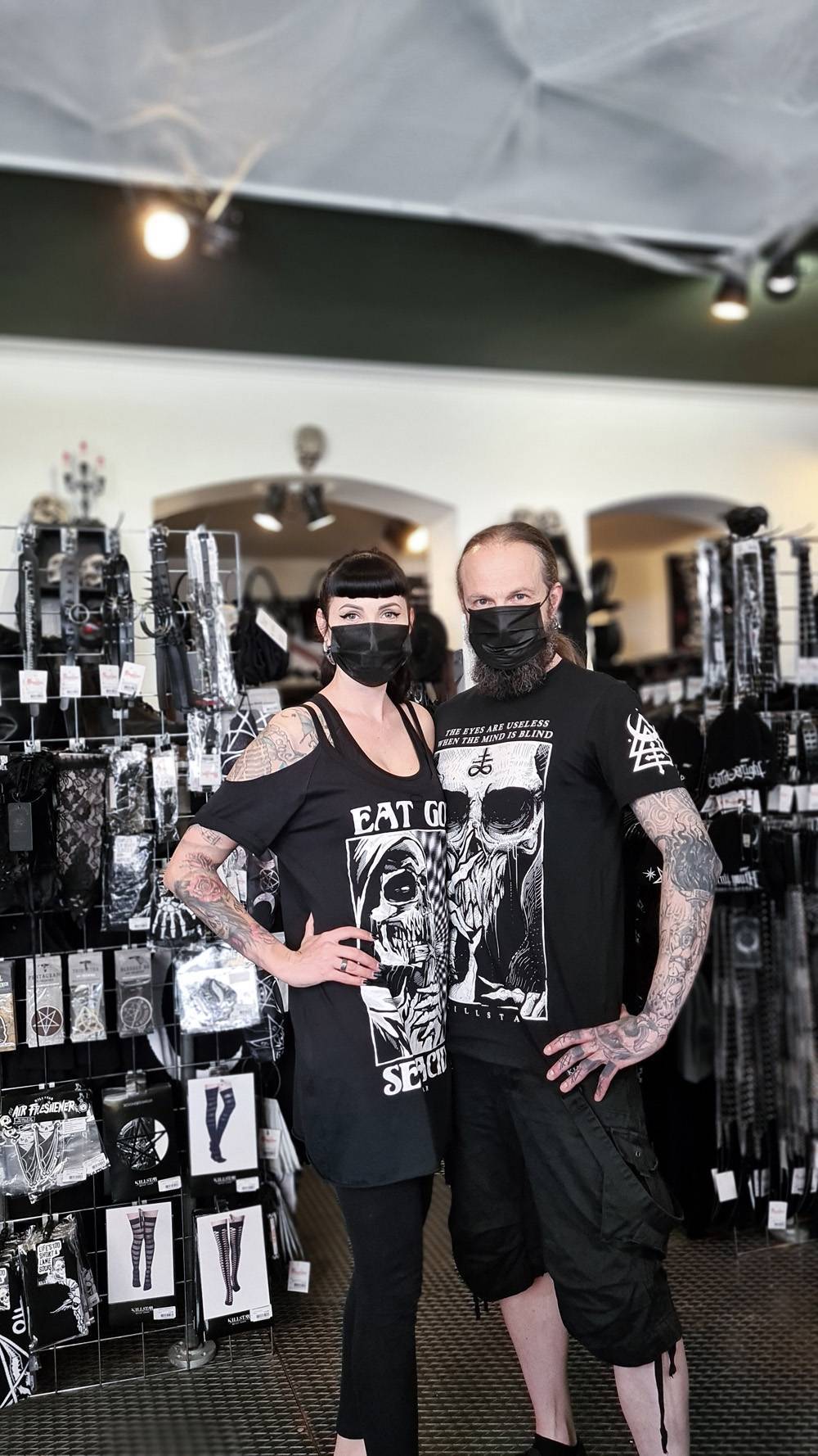 Abaddon Mystic Store Team wearing masks
