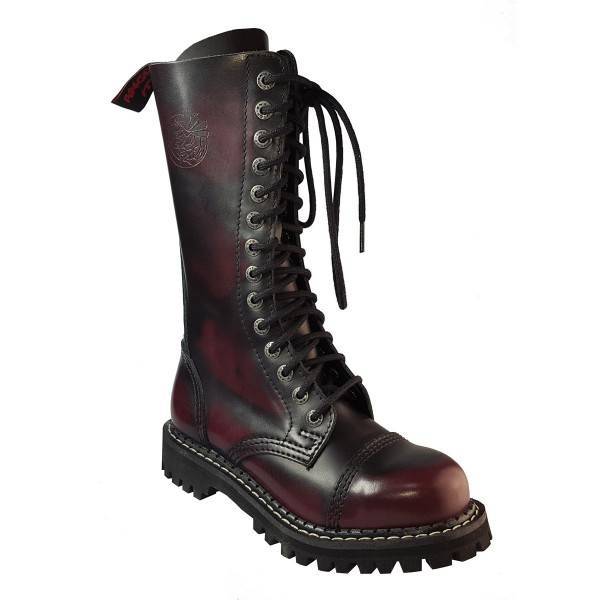 Angry Itch 14 Hole Boots Burgundy Rub Off