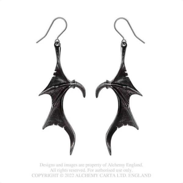 Alchemy England earrings Wings Of Midnight