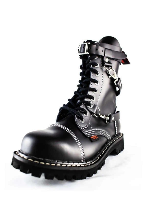 Angry Itch 10 Hole Boots 3 Straps