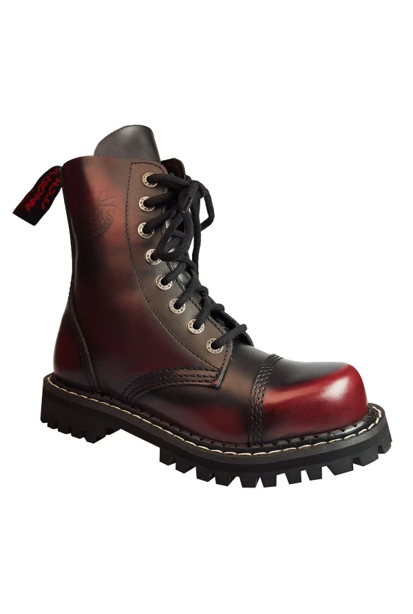 Angry Itch 8 Hole Boots Burgundy Rub Off