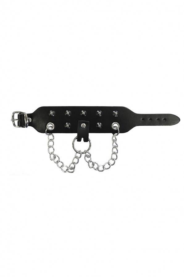 Bracelet Spike Studs & Double Chain